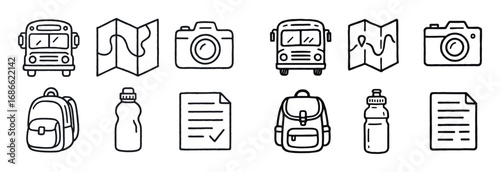 School Field Trip Icons