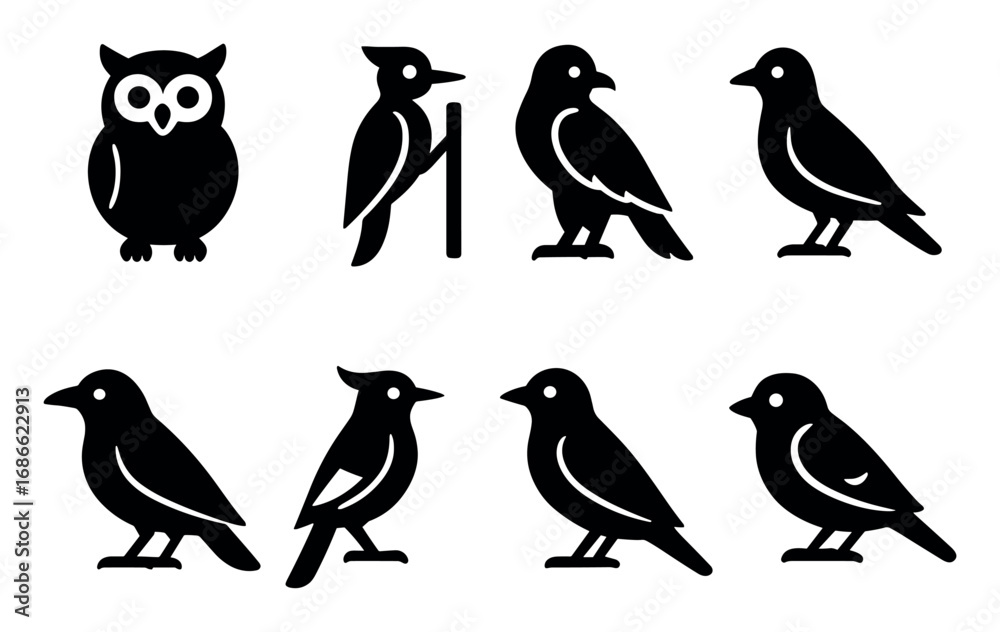 Obraz premium Minimalist Bird Icons