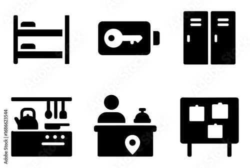 Hostel Icons Grid
