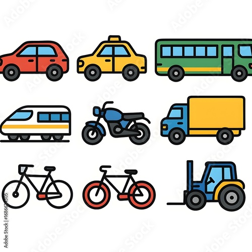transportation icons set