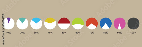 People percentages infographics. Illustration of grouped people icons  representing data, demographics, population statistics, or infographic presentation.
