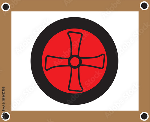 Heat Sink Cooling Fan with Frame Vector Illustration for Computer Hardware and Electronic Devices