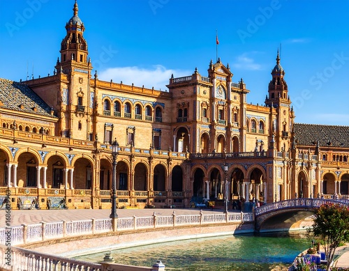 Spanish plaza, sunny day