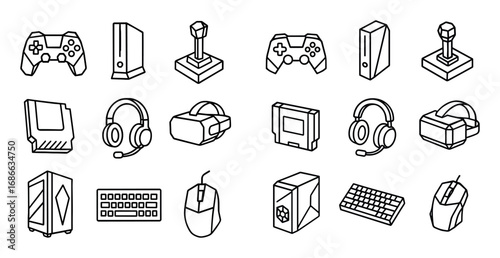 3D Gaming Icons Grid