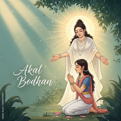 Woman Praying to a Radiant ...