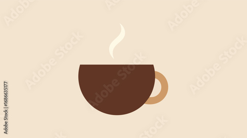 A steaming cup of coffee in a brown mug