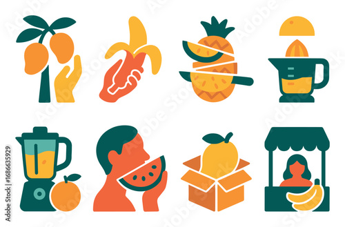 Tropical Fruit Icons