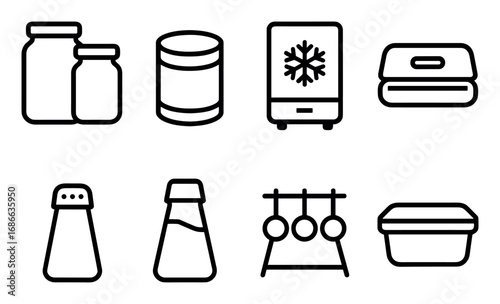Minimalist Food Preservation Icons