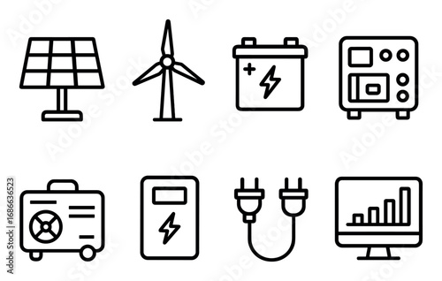 Minimalist Power Station Icons