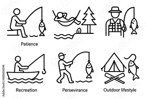 Fishing Hobby Icons