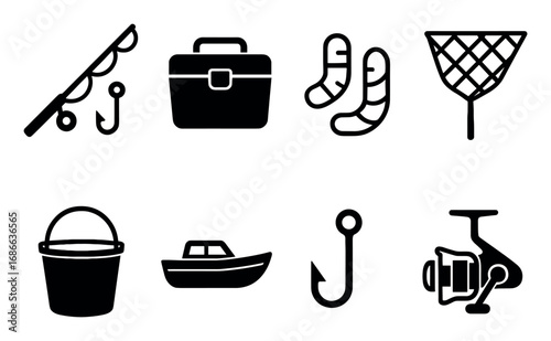 Minimalist Fishing Icons