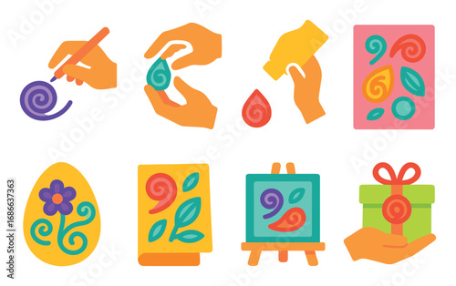 Colorful Quilling Icon Set