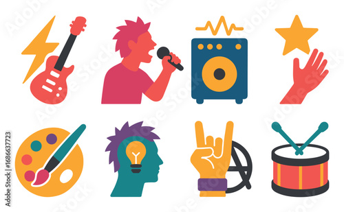 Rock Band Icon Grid