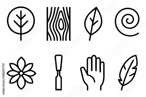 Minimalist Wood Icon Set