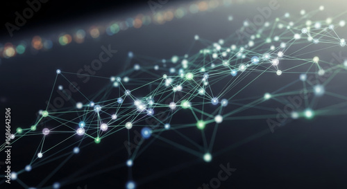 Futuristic technology network connection concept. An abstract digital background showing global data communication with sense of innovative complexity and interconnected future