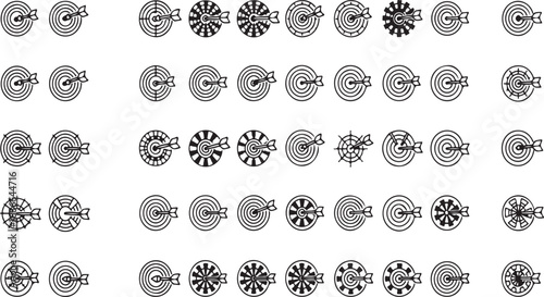 Collection of abstract circular geometric snowflake-like patterns offering diverse decorative designs vector