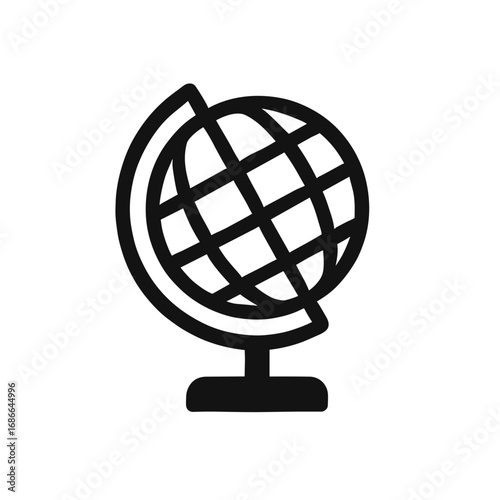 Globe Icon – Vector Symbol for World, Education, and Geography