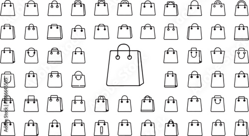 Collection of hand-drawn fashion handbags assorted styles accessories for women and girls vector