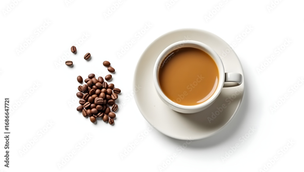 Fototapeta premium Cup of coffee with white background