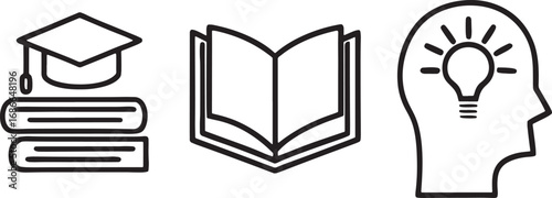 Conceptual icons for education and innovation