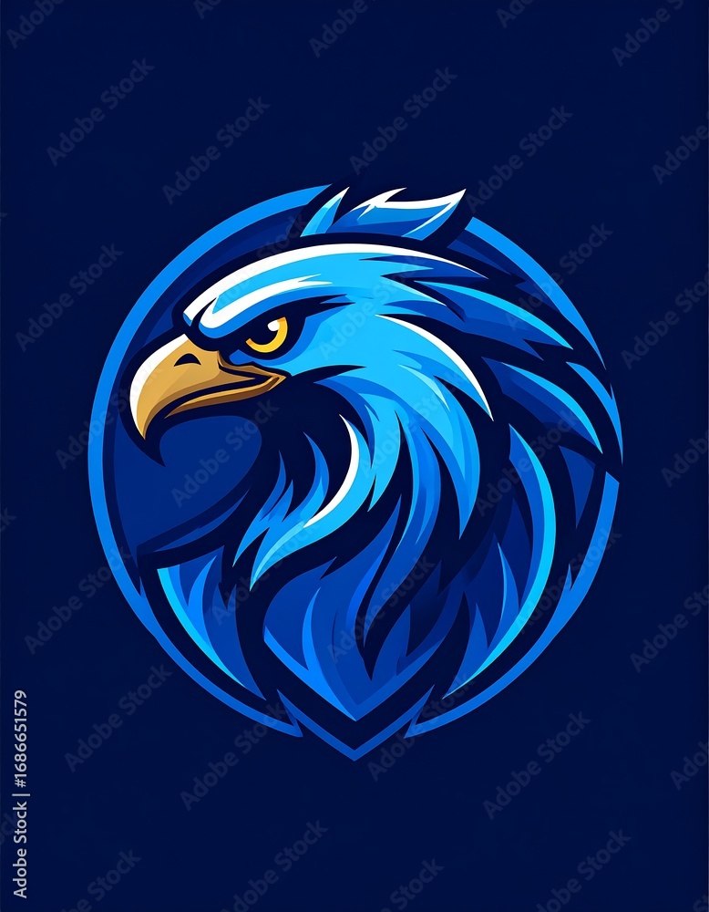 Obraz premium Blue Eagle Head Design