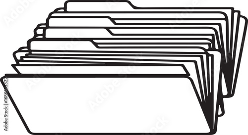 Stack of manilla folders organization data storage office supplies archiving documentation business records storage vector