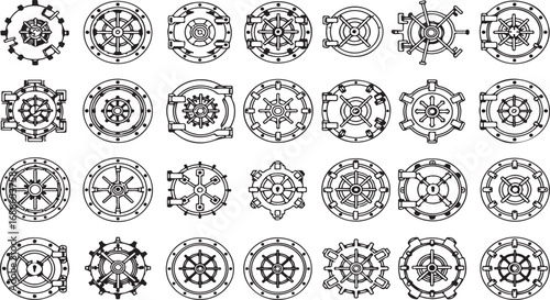 Collection of intricate circular geometric patterns and ornate decorative designs abstract art vector