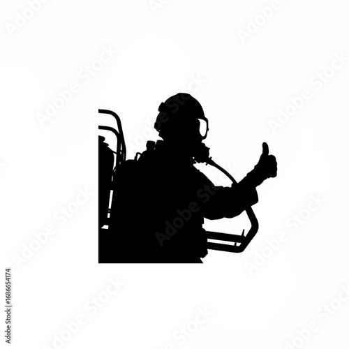 Pilot giving thumbs up before agricultural spraying flight
