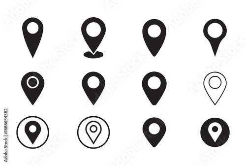 Modern and Simple Location Markers and Map Pins Icons for Dashboard, Mobile Apps, and Interactive Maps
