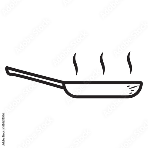 Cooking line icons. Boiling time, Frying pan and Kitchen utensils. Fork, spoon and knife line icons. Recipe book, chef hat and cutting board. Cooking book, frying time, hot pan. Vector
