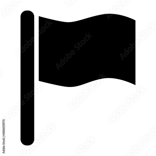 Simple Black Flag Icon Silhouette