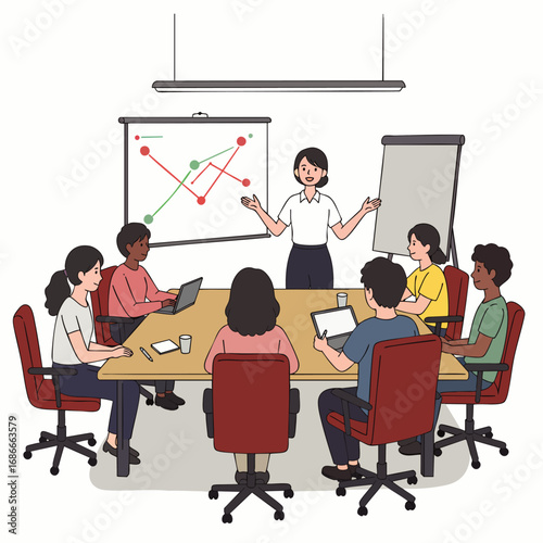 Professionals from various backgrounds convene for an engaging discussion, fostering innovation and teamwork within a dynamic, contemporary workspace setting.