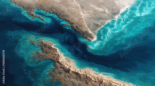 ocean meets desert aerial view