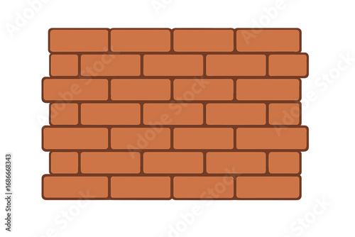Red brick wall texture seamless pattern background. Vector cartoon illustration in flat style. Masonry material for building construction graphic design element or house exterior.