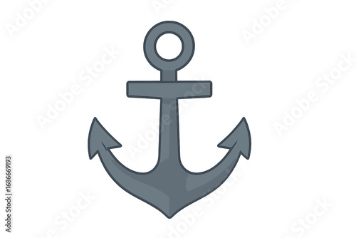 Anchor vector icon flat illustration. Nautical marine symbol. Sea, ocean, boat, ship equipment. Sailor navy element. Maritime security, stability, safety and hope concept.
