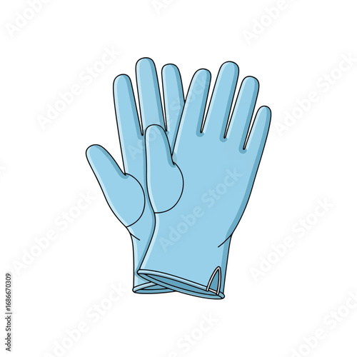 A pair of light blue protective or disposable gloves, commonly used for hygiene, medical, or cleaning purposes.