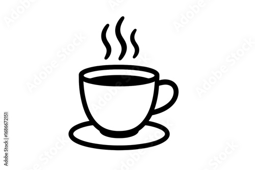 Coffee cup line icon. Tea mug with steam symbol. Hot drink vector illustration. Minimalist outline pictogram for cafe menu, web design, app. Espresso, cappuccino beverage.