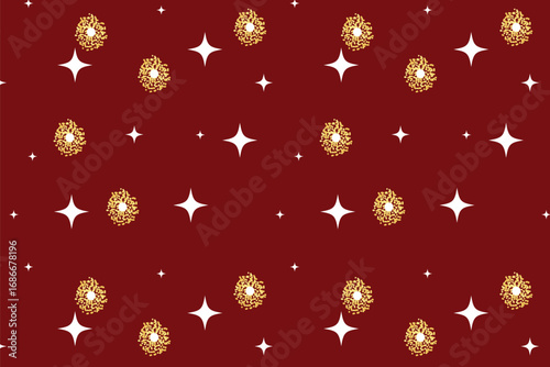 Retro Disco Maximalism Christmas Seamless Pattern dark background