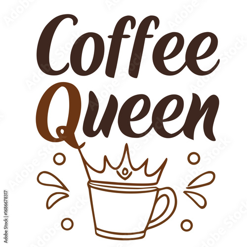 Coffee Queen Typography T-shirt design.