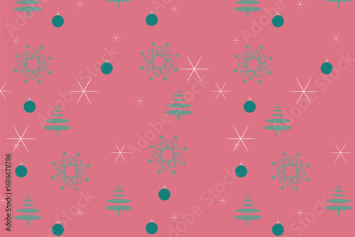 Retro Disco Maximalism Christmas Seamless Pattern soft background