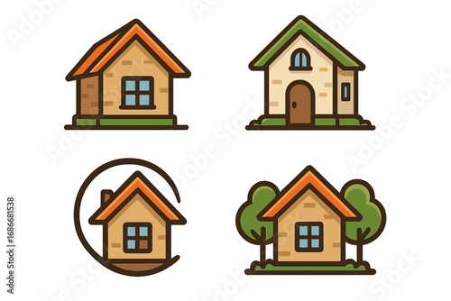 Golden Crown logo design vector illustration, royal emblem symbol, luxury brand icon set, cartoon style, transparent background, heraldic insignia for business and identity branding