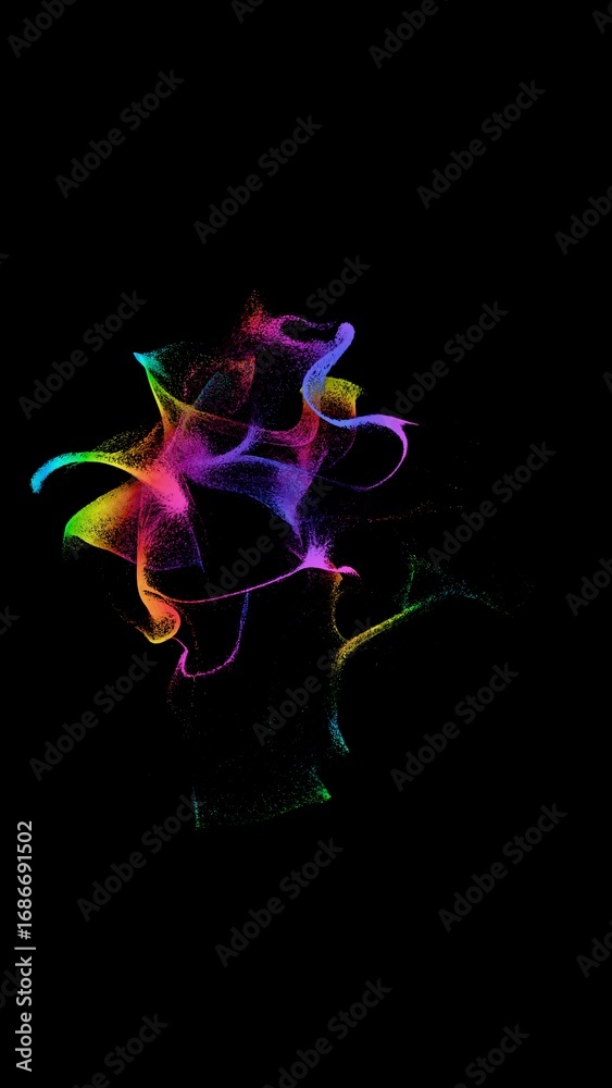 Obraz premium Colorful Abstract Wave on Black Background