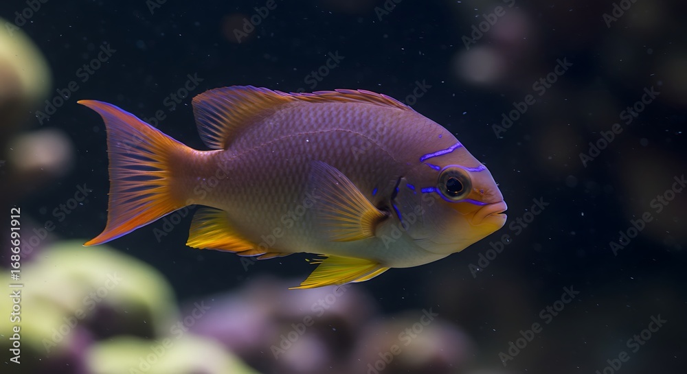 Colorful fish in aquarium