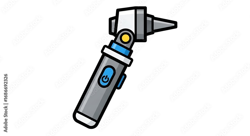Fototapeta premium Sleek Digital Otoscope Medical Device Icon Illustration.