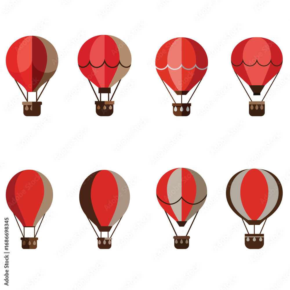 Naklejka premium Air balloon icon bundle