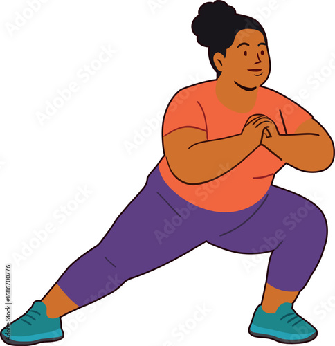 Woman performing a side lunge exercise fitness workout healthy lifestyle
