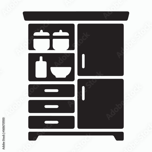 Pantry cabinet household modern solid design