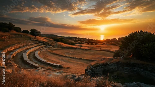 The charming village of Apollonia, home to ancient ruins and an archaeological site with a well-preserved theater