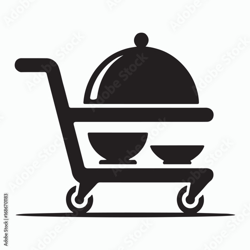Serving trolley modern household solid icon