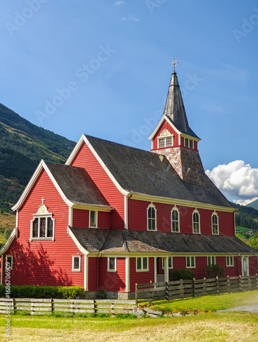 Wallpaper Mural Old Church, in Olden, Norway. It is typical of Norwegian wooden churches Torontodigital.ca